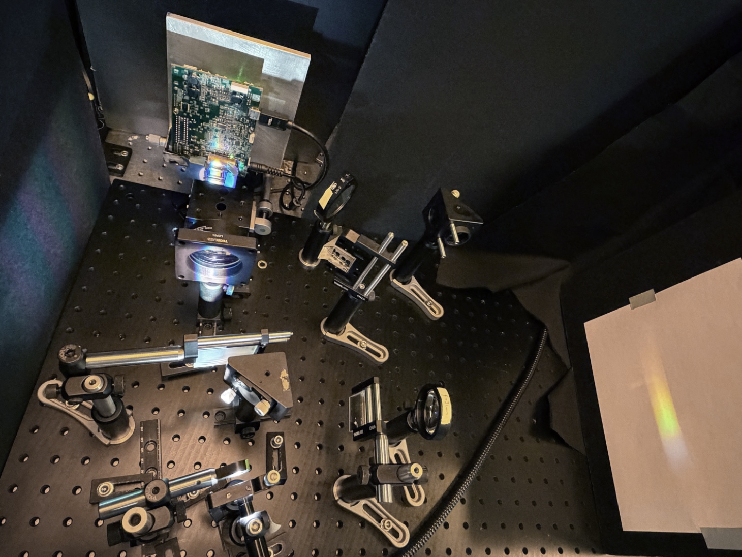 Optical computing system on a laboratory breadboard